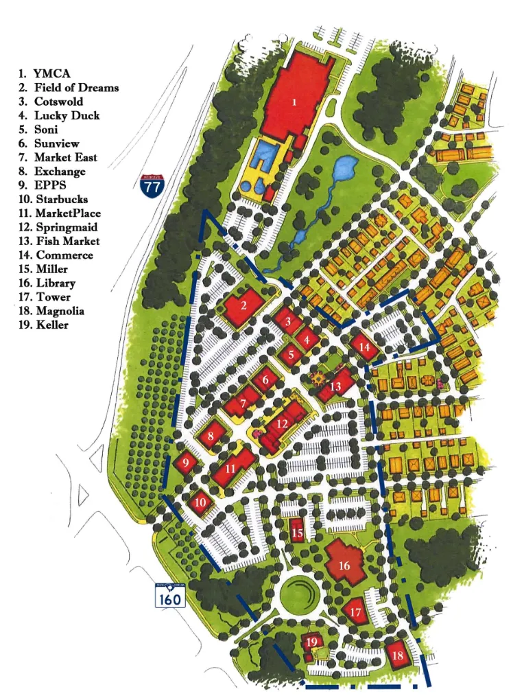 A map of a city with lots of buildings